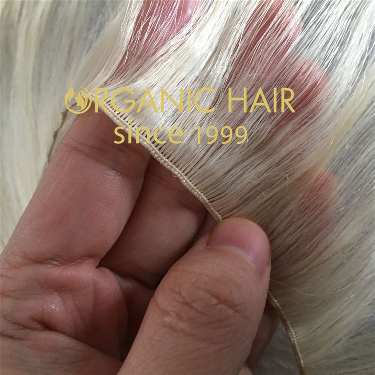 Show you the details of handtied weft : 22inches ,12.5g per weft , width 12inches C66